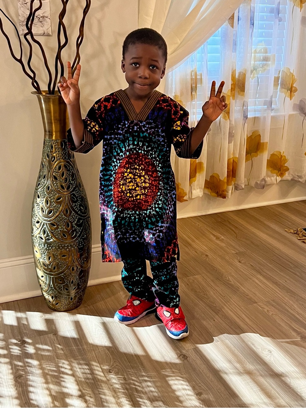 Colorful African Print Kids Dashiki Set